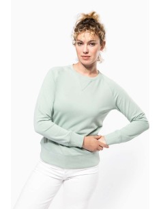K-KA481-LADIES’ ORGANIC COTTON CREW NECK RAGLAN SLEEVE SWEATSHIRT 2
